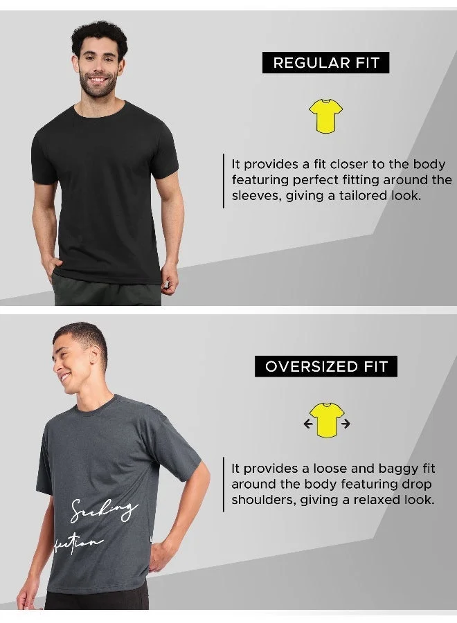 بيونغ تيشيرت مطبوع مقاس كبير للرجال